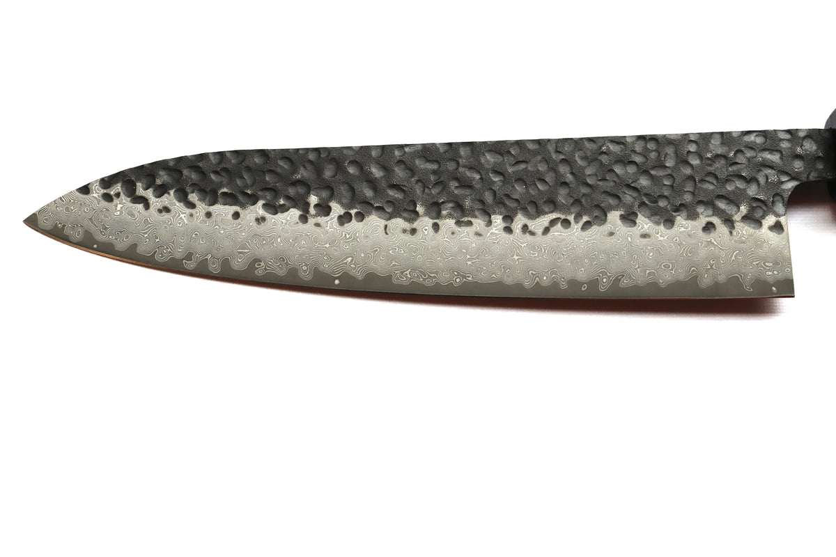 Couteau de chef 8 po – Acier damassé VG-10 & manche en bois d’olivier