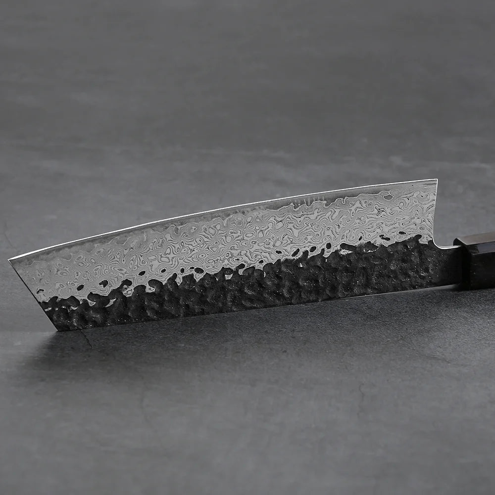 Couteau Kiritsuke 8 po – Acier damassé VG-10 & manche en bois d’olivier