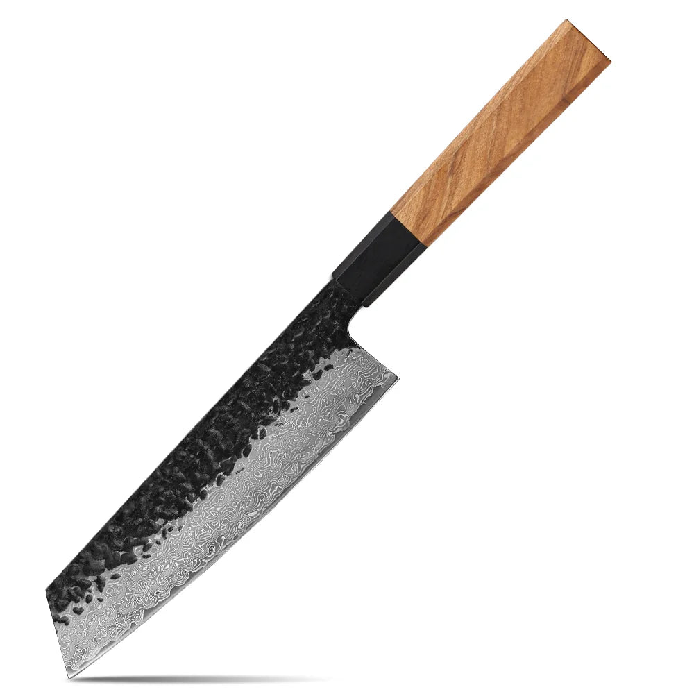 Couteau Kiritsuke 8 po – Acier damassé VG-10 & manche en bois d’olivier